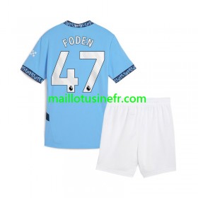 Maillot de Foot Manchester City Phil Foden 47 Domicile 2024-25 - Enfant